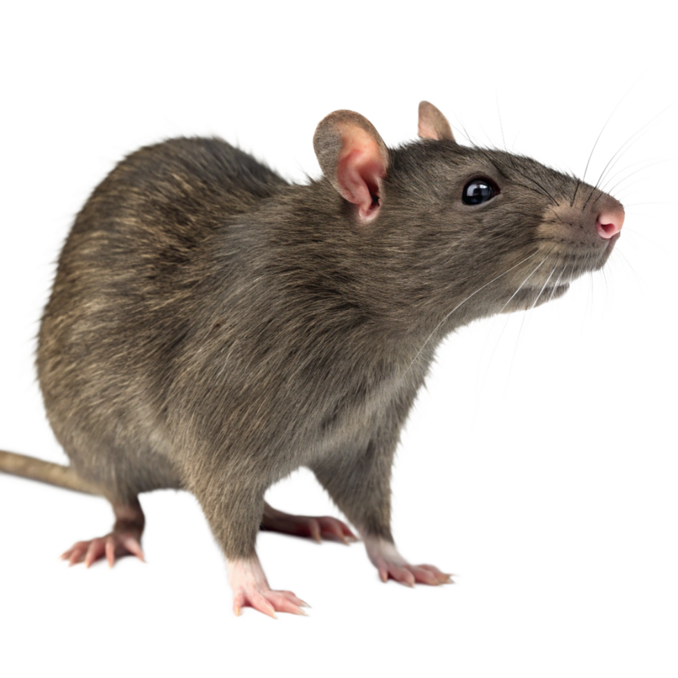 Closeup of a Brown Rat Isolated on Black Background png