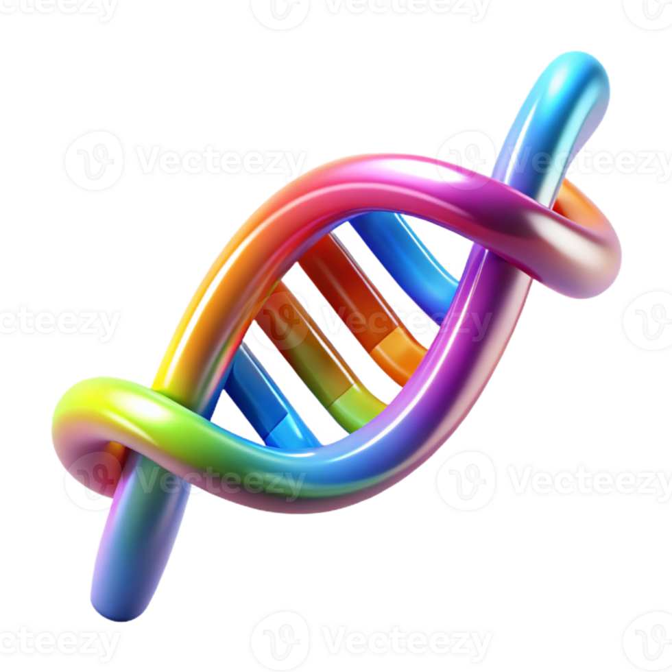 beautiful traditional A DNA strand forming a double helix, glowing with vibrant colors, representing genetic engineering, lit by a dynamic, shifting light, scientific illustration style genuine png