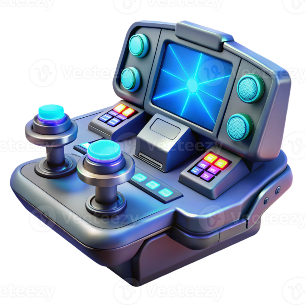 magnificent abstract A futuristic control panel with glowing buttons and displays, complex interface and intricate details, lit by a cool blue light, cyberpunk style professional png