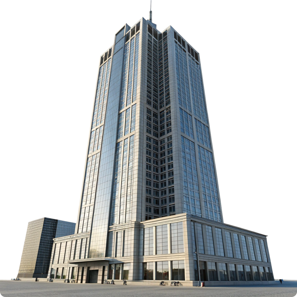 Modern Glass and Concrete Skyscraper Building Exterior Architecture Design png