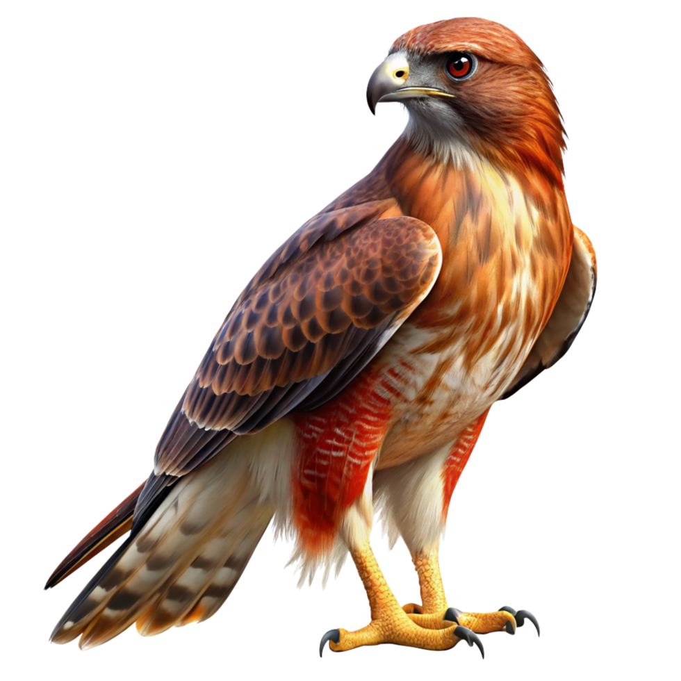 Majestic RedShouldered Hawk Bird of Prey with Fiery Orange and Brown Plumage png