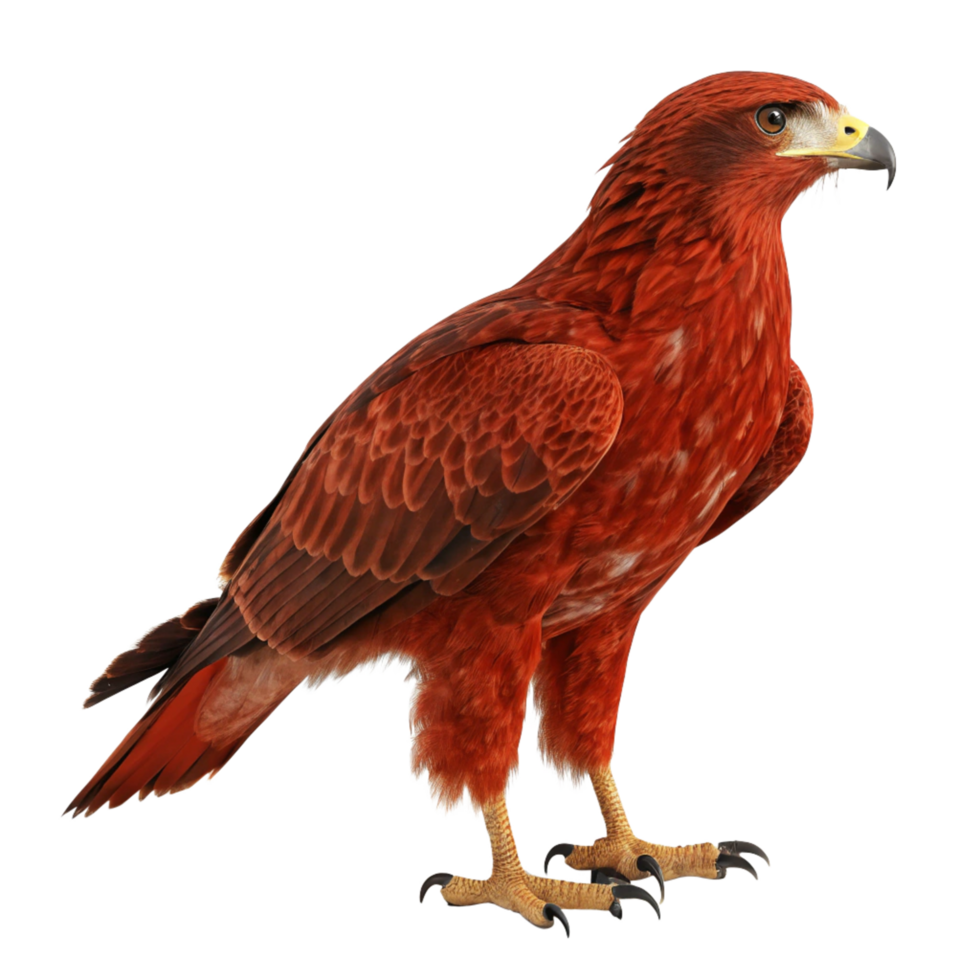 Majestic Red Hawk Bird of Prey Soaring in Flight Magnificent Feathers png
