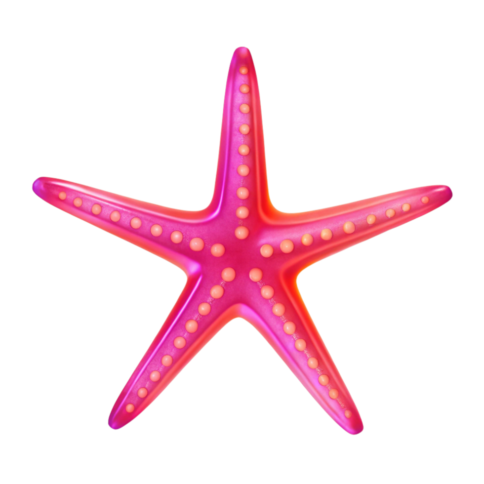 Vibrant Pink Starfish on Black Background A Detailed 3D Render png