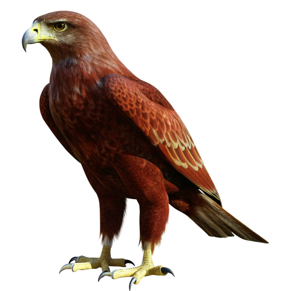 Majestic Brown Eagle Bird of Prey with Sharp Talons and Golden Eyes png