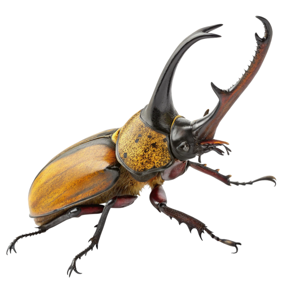Magnificent Closeup of a Goliathus Regius Beetle showcasing its intricate details png