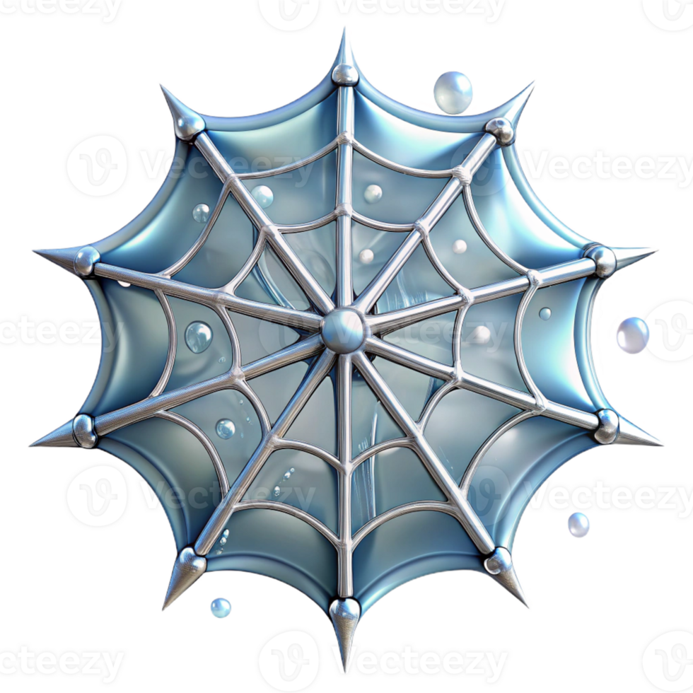 wonderful contemporary A delicate spiderweb glistening with dew, backlighting, ethereal style detailed png