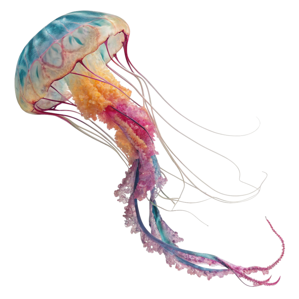 Stunning Closeup of a Vibrant Chrysaora Fuscescens Pacific Sea Nettle Jellyfish png