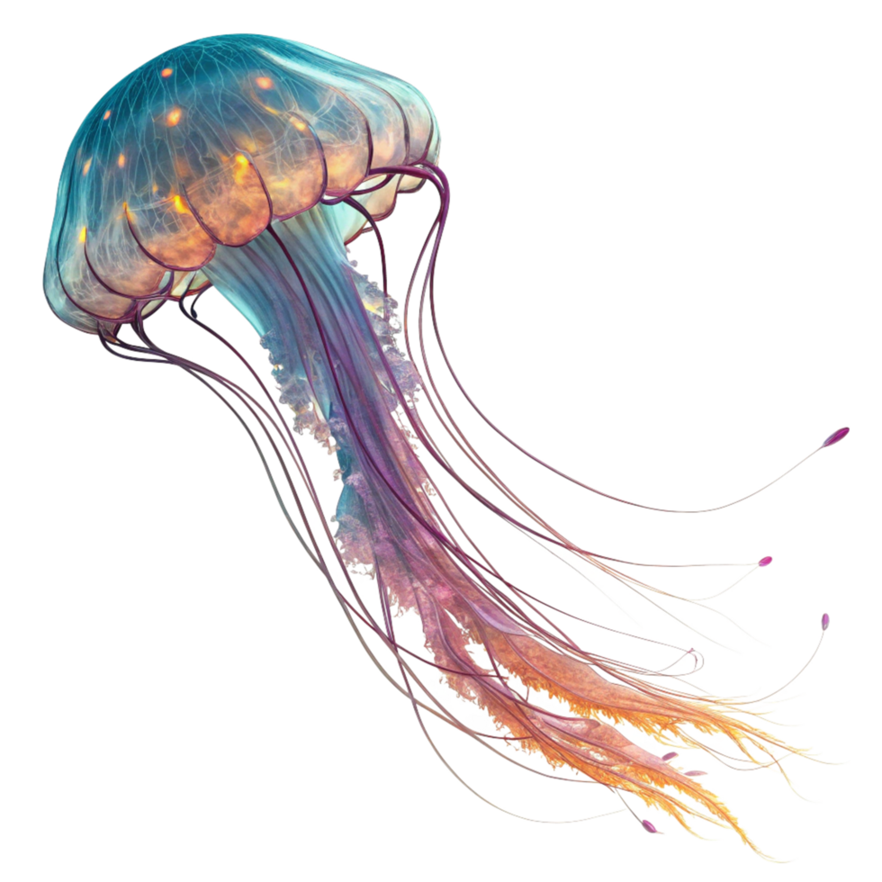 Stunning HighResolution Image of a BioLuminescent Jellyfish png