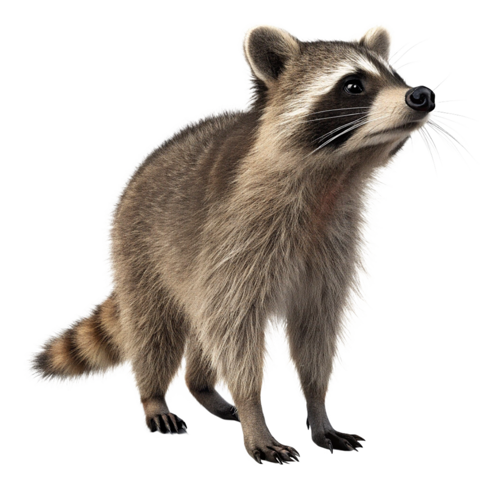 A Stunning Closeup of a North American Raccoon on a Black Background png