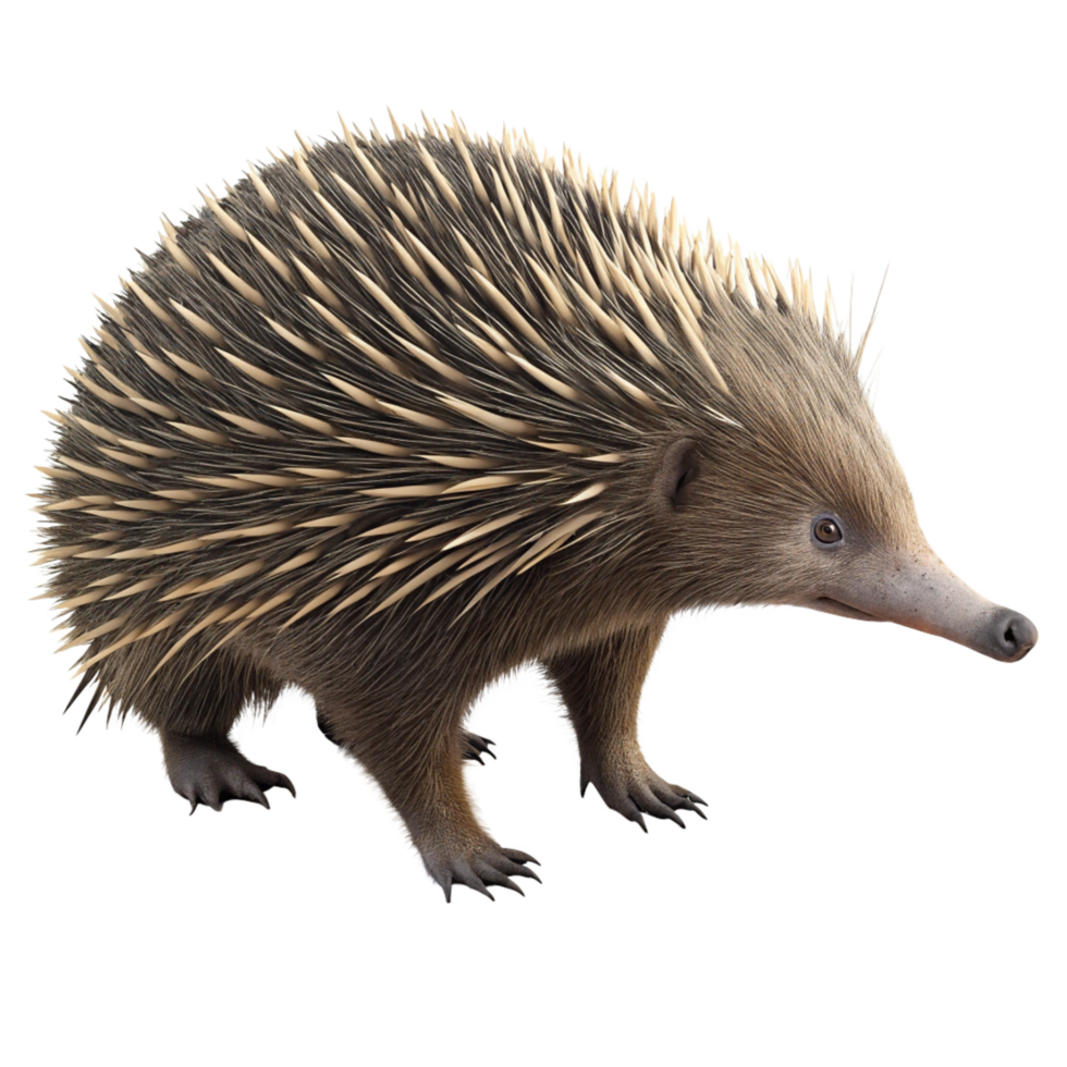 Closeup of an Echidna Showing its Spines and Unique Features png