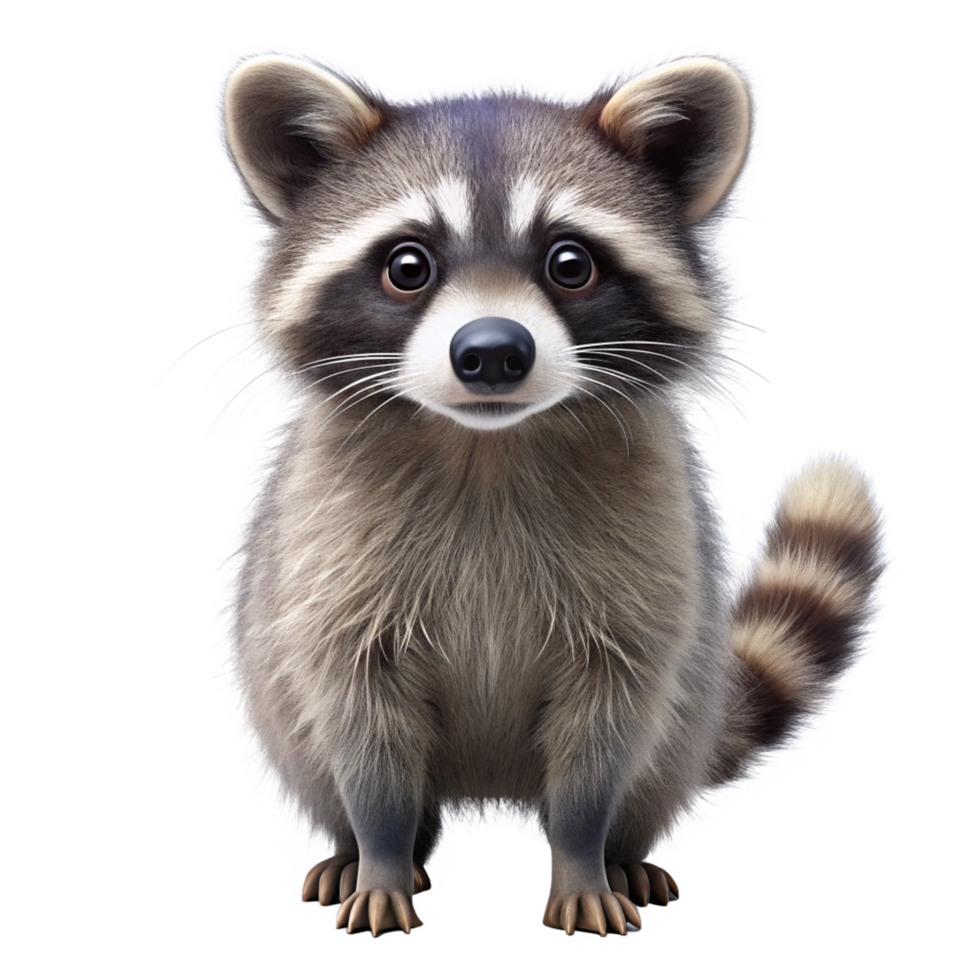 Adorable Baby Raccoon Portrait Sitting Pretty for the Camera png