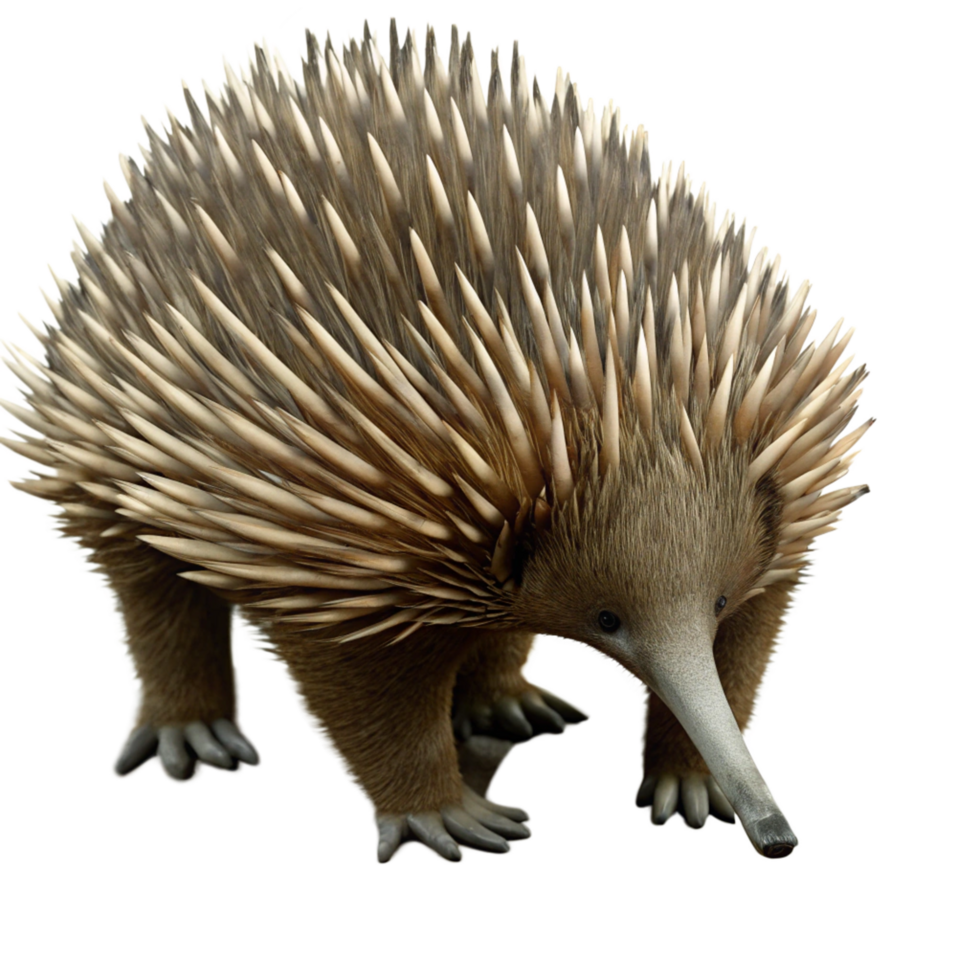 Closeup of an Echidna an Australian Monotreme Mammal with Spines png