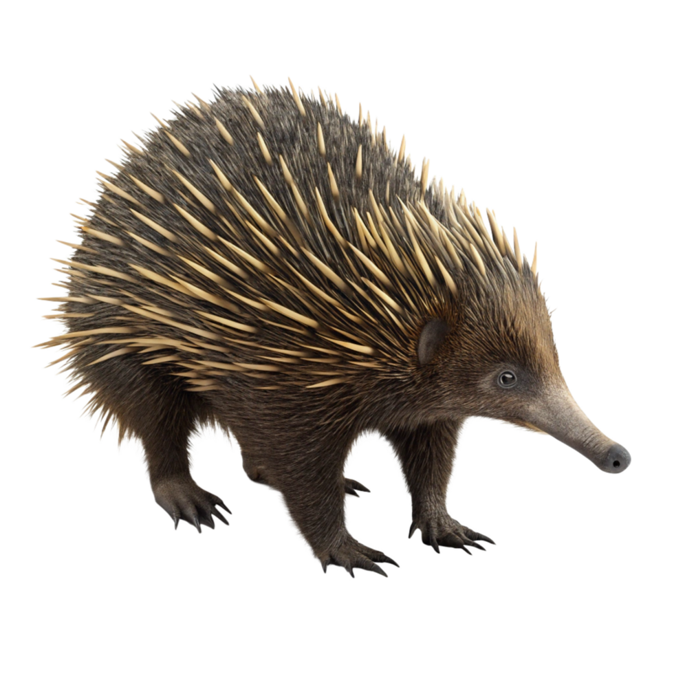 Closeup of an Echidna a Unique Australian Mammal with Spines and a Long Snout png