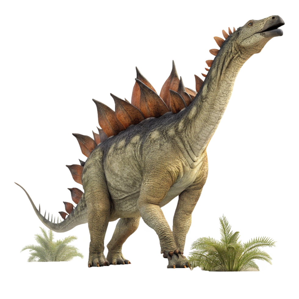 A Stunning 3D Render of a Stegosaurus Dinosaur in a Prehistoric Setting png