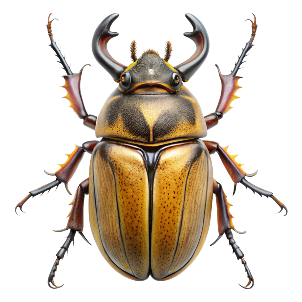 Closeup of a Striking GoldenBrown Beetle with Pronounced Thorax and Long Legs png