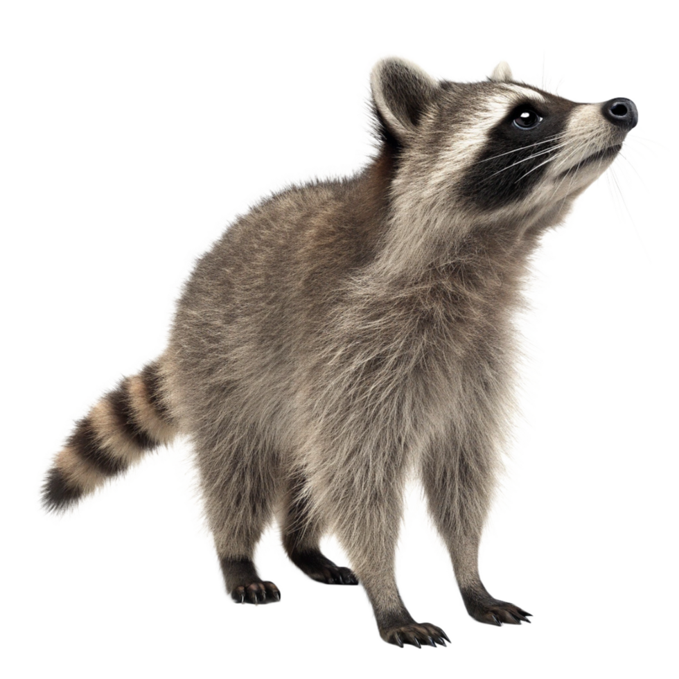 A Stunning Closeup of an Adorable North American Raccoon Looking Upward png