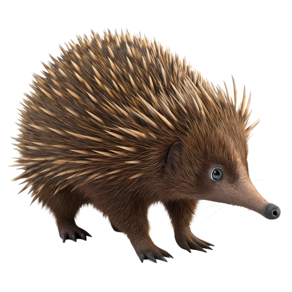 A Detailed 3D Render of an Echidna a Monotreme Mammal from Australia png