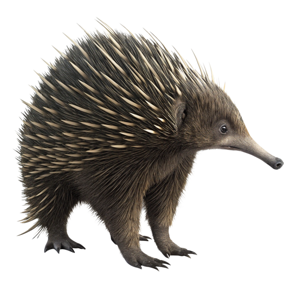 Detailed Close Up View of an Echidna a Unique Australian Monotreme png