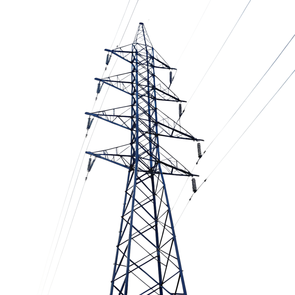 HighVoltage Power Transmission Tower Against Dark Sky Electrical Energy Infrastructure png
