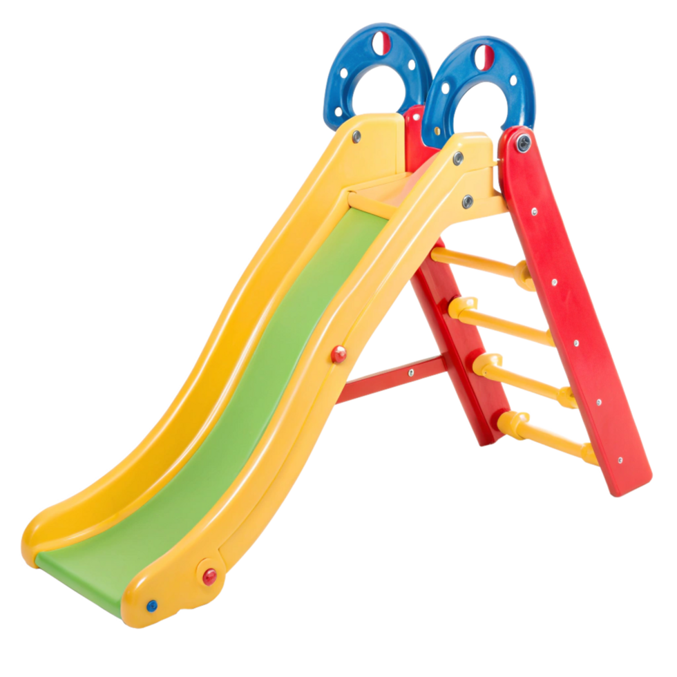 Colorful Plastic Children's Playground Slide with Climbing Ladder png