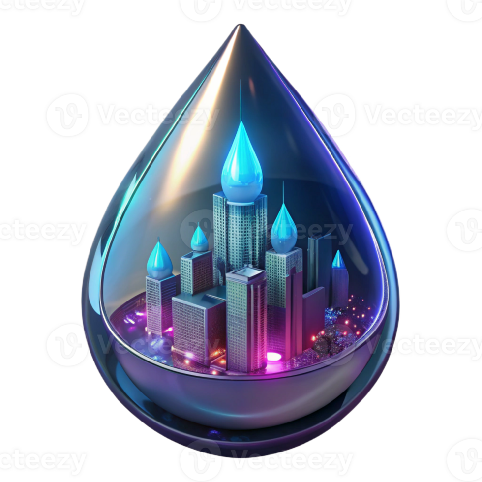 dramatic minimalist A Futuristic Cityscape Reflected in a professional png
