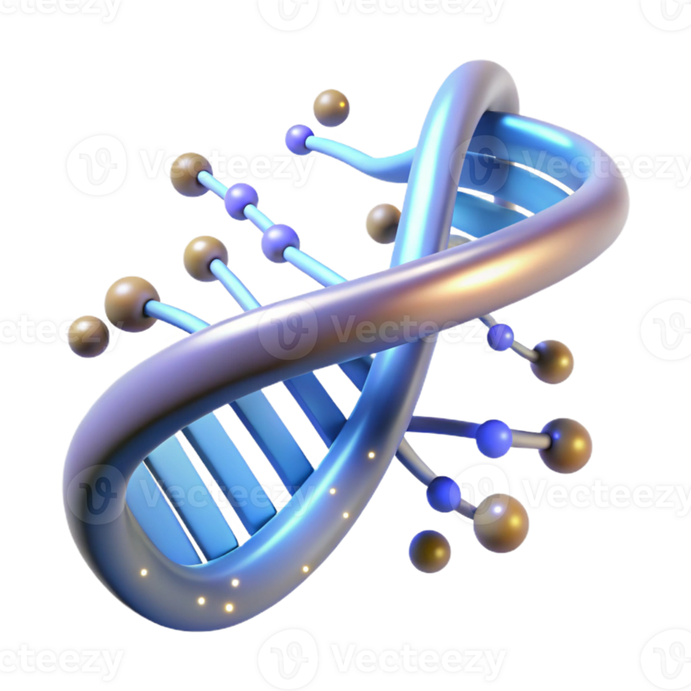 serene classic A Dna Strand Transforming Into a Digital detailed png