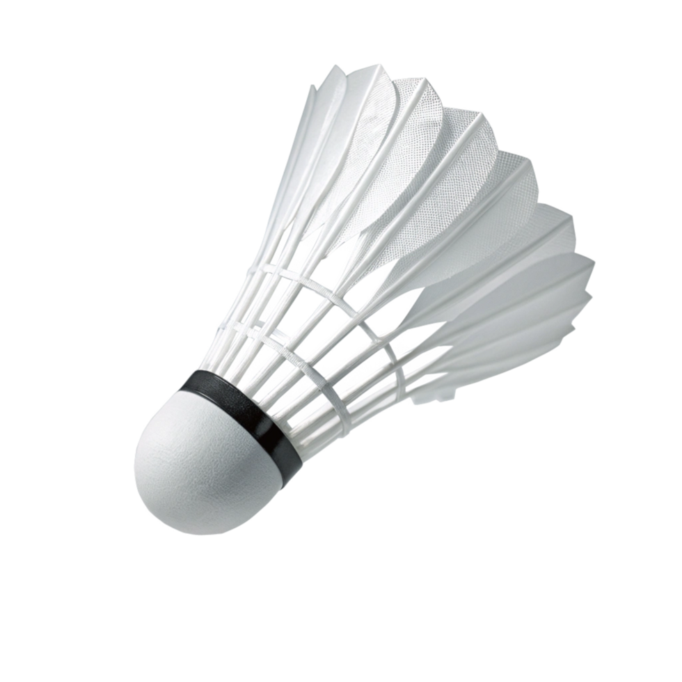 Highquality White Shuttlecock for Badminton Sport, Closeup Studio Shot on Black Background png