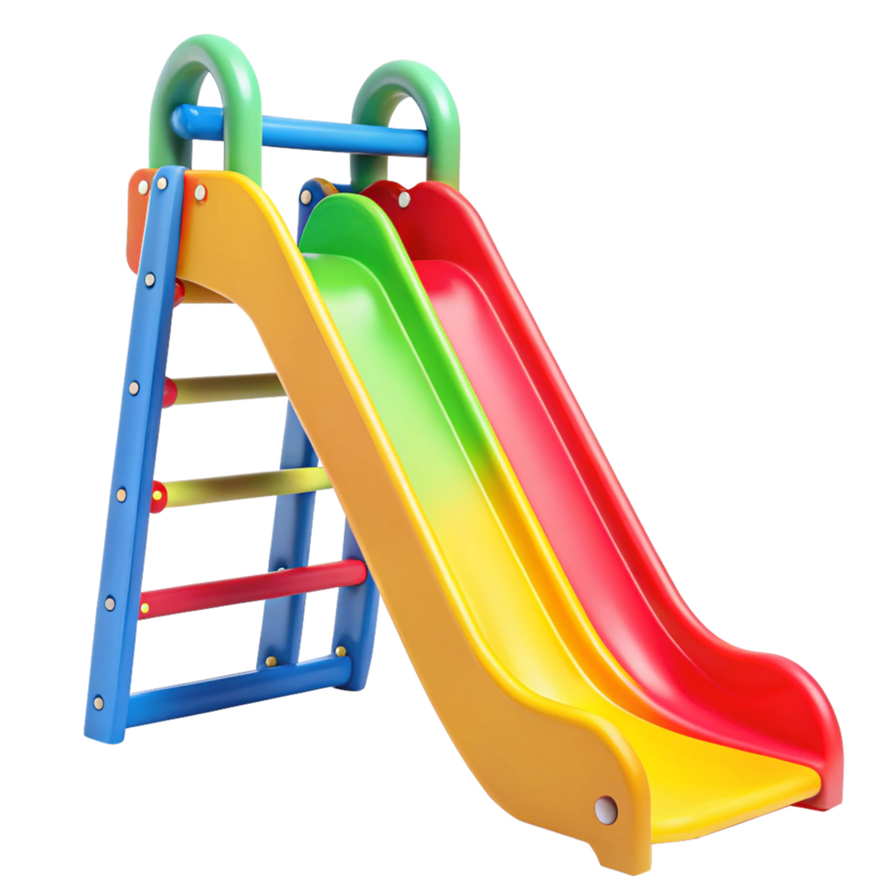 Colorful Plastic Playground Slide for Kids with Climbing Ladder png