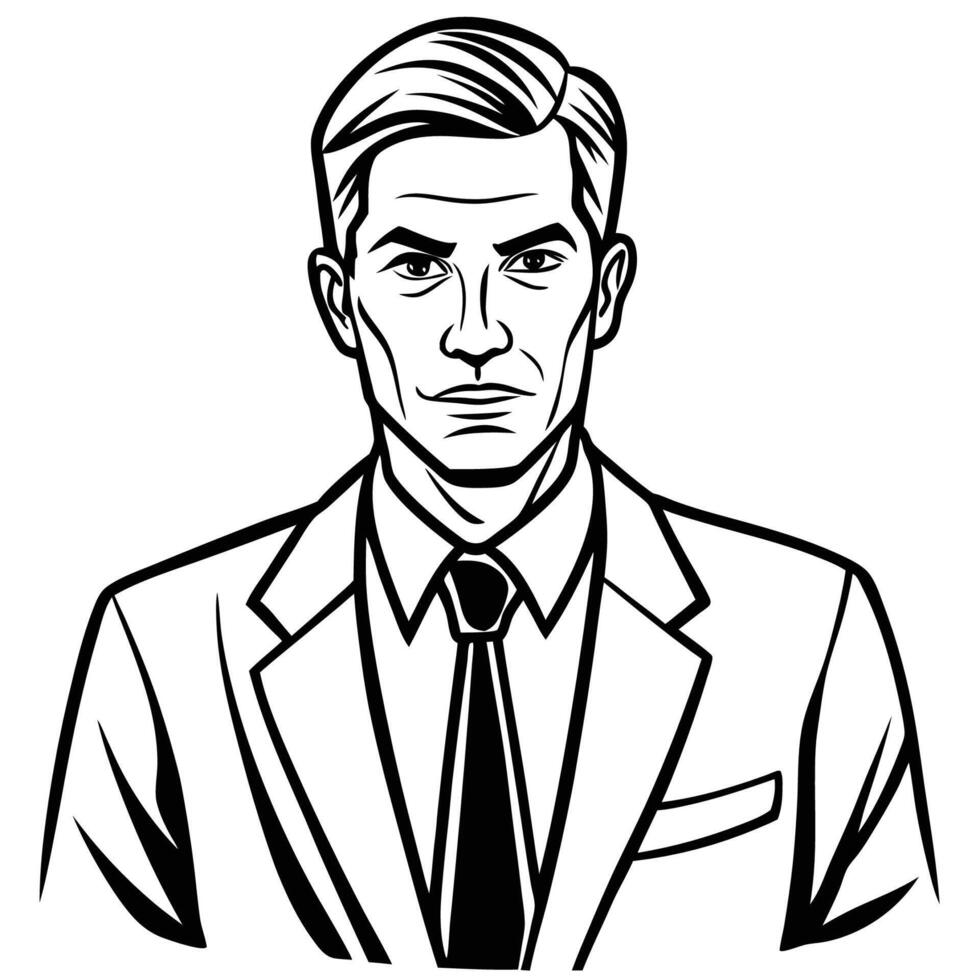 Single Line Drawing Male Businessman in Motion vector