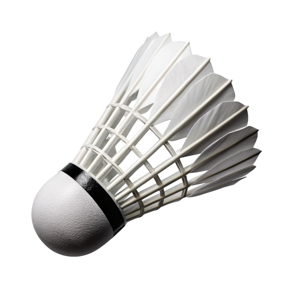 Closeup of a White Badminton Shuttlecock Isolated on Black Background png