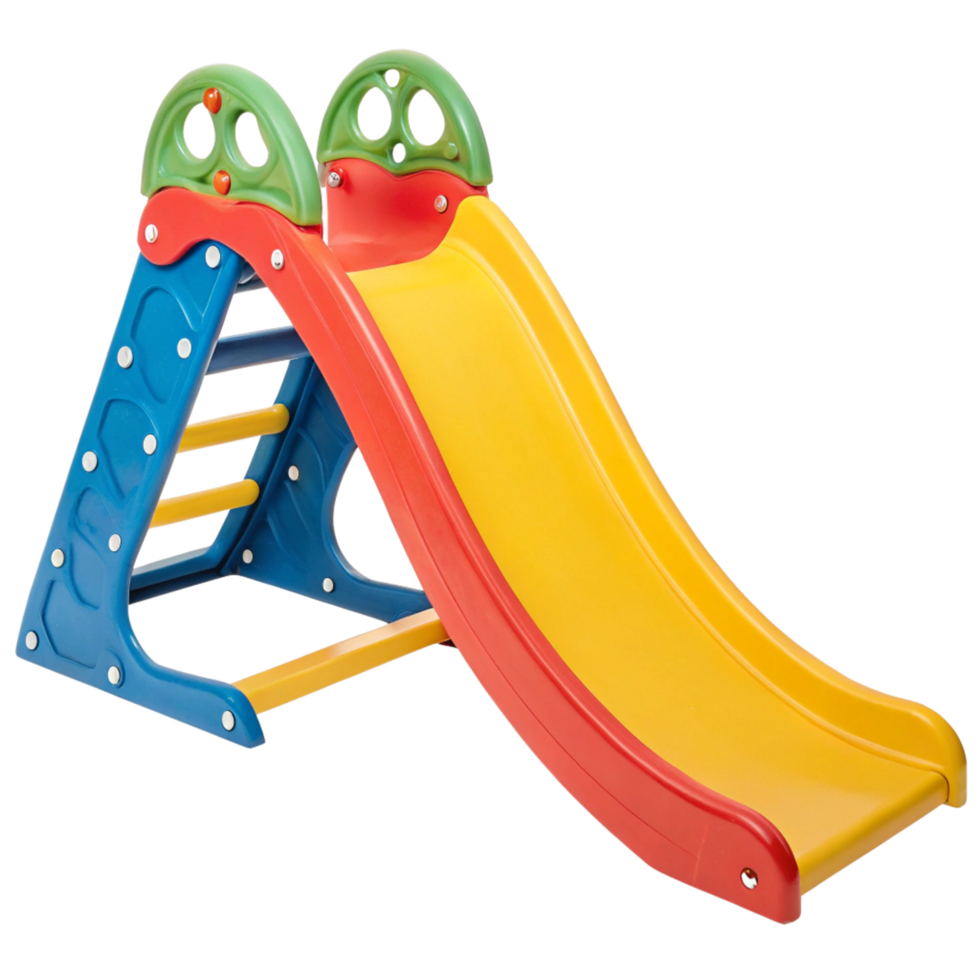 Colorful Plastic Children's Playground Slide with Climbing Ladder for Indoor or Outdoor Fun png