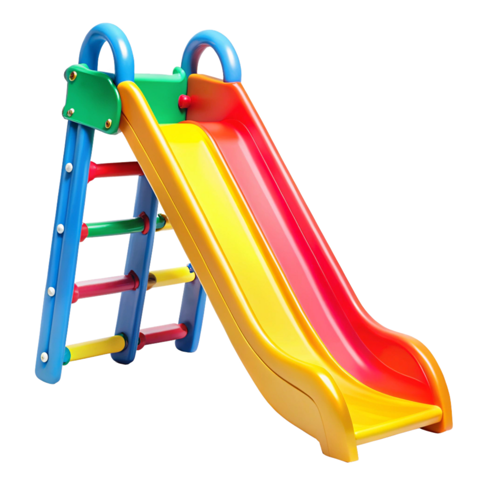 Colorful Children's Plastic Slide with Ladder for Outdoor Playground Fun png