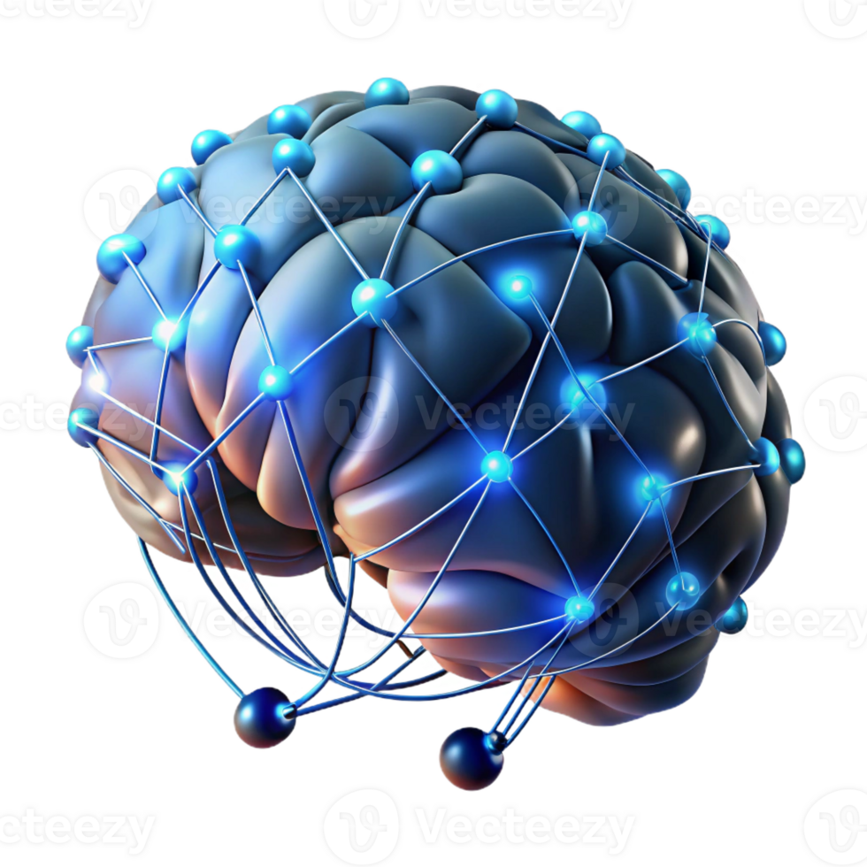 beautiful classic A Human Brain Connected to a Network of 4K png