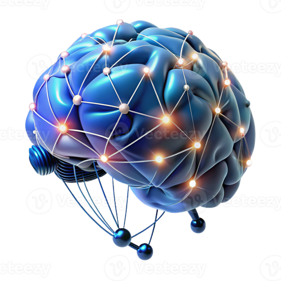 beautiful classic A Human Brain Connected to a Network of premium png