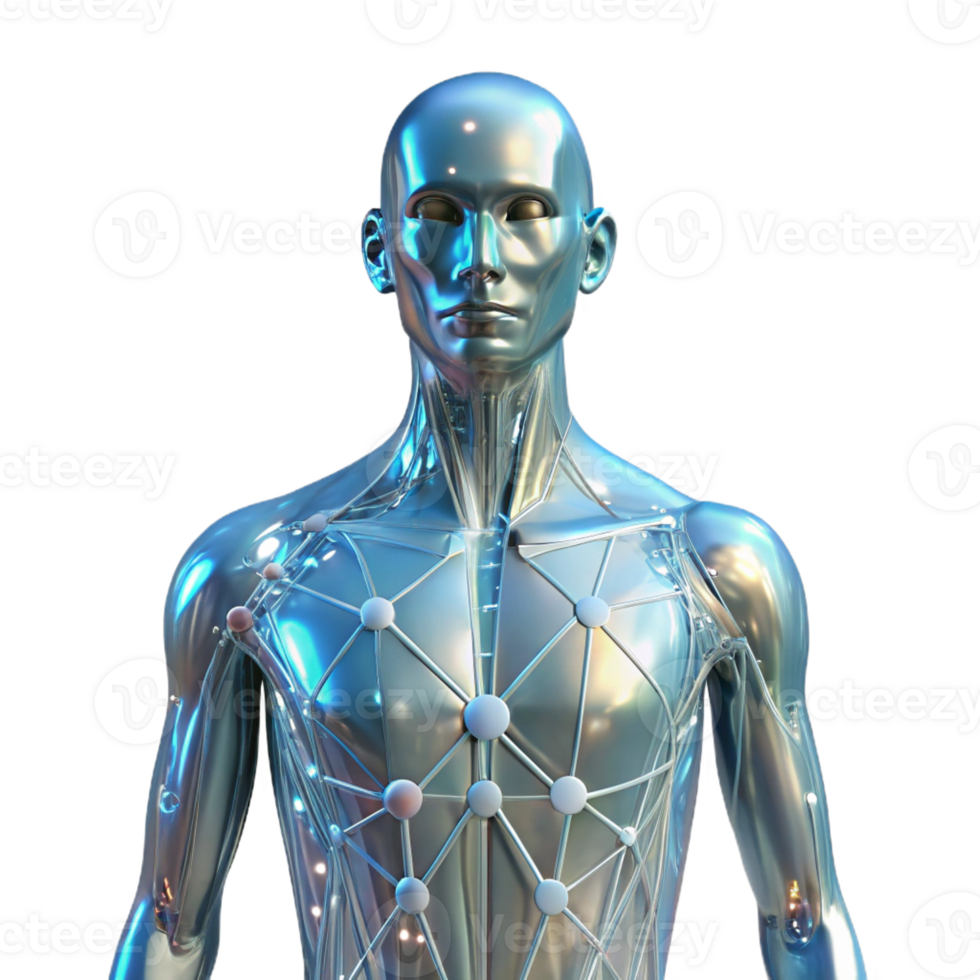 serene creative A Transparent Human Figure Filled with detailed png