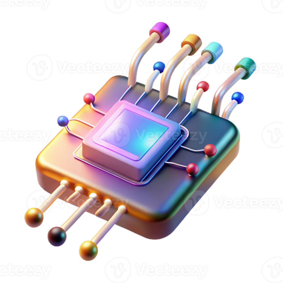 dramatic creative vibrant abstract Floating Circuit Board Emitting high quality high quality png