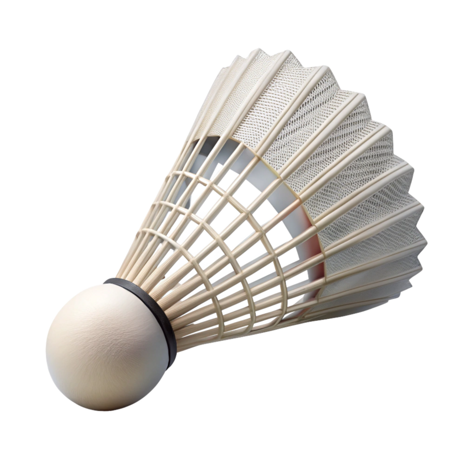 Highresolution Closeup Image of a Single White Shuttlecock for Badminton png