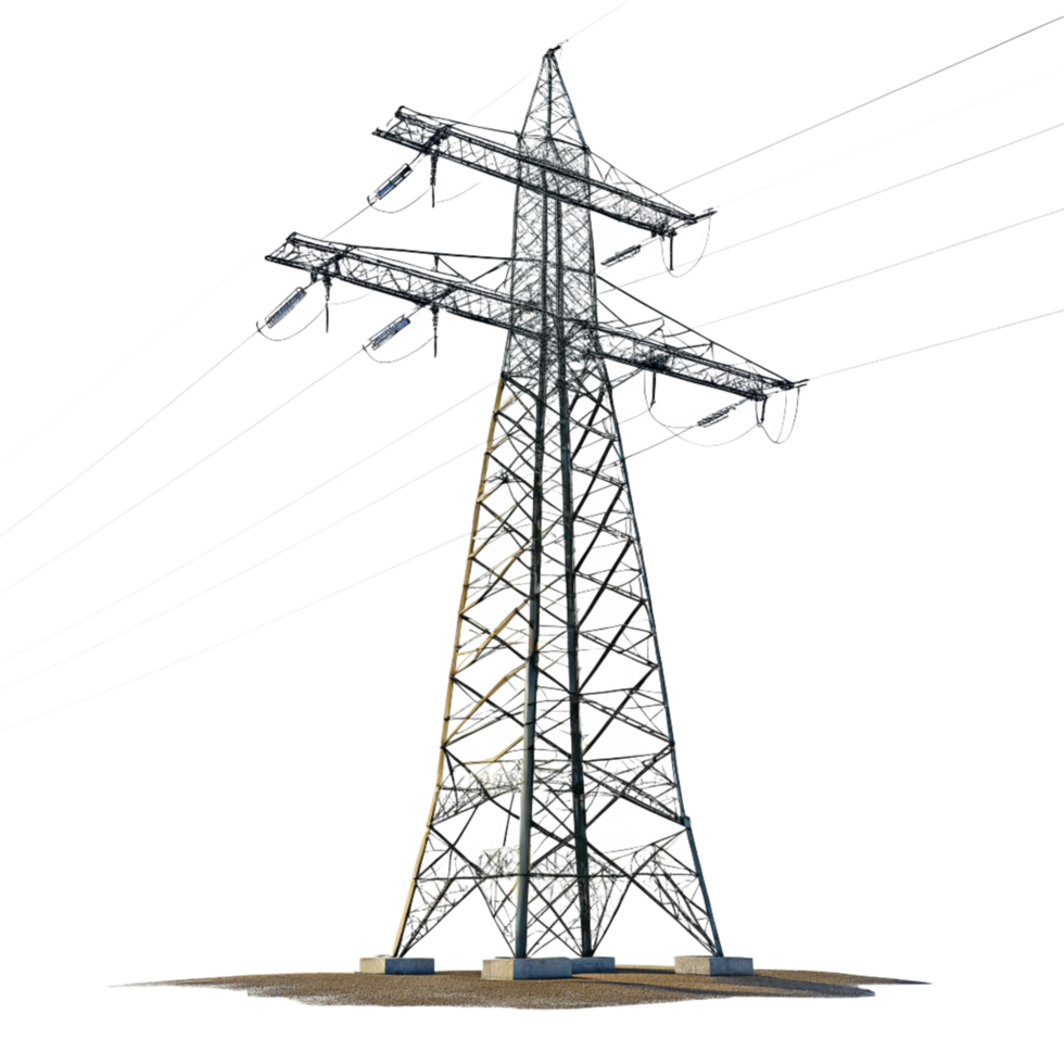 High Voltage Electrical Transmission Tower Energy Infrastructure Power Grid Electricity Pylon png