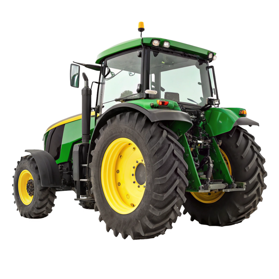 A Powerful Green Tractor with Large Tires for Farming and Agriculture png