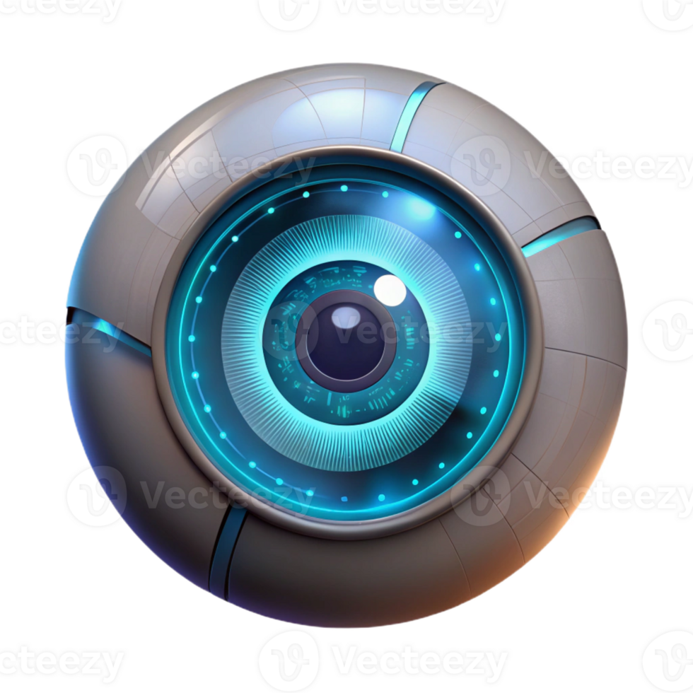 vibrant modern A Human Eye with a Hud Display Overlayed 4K png