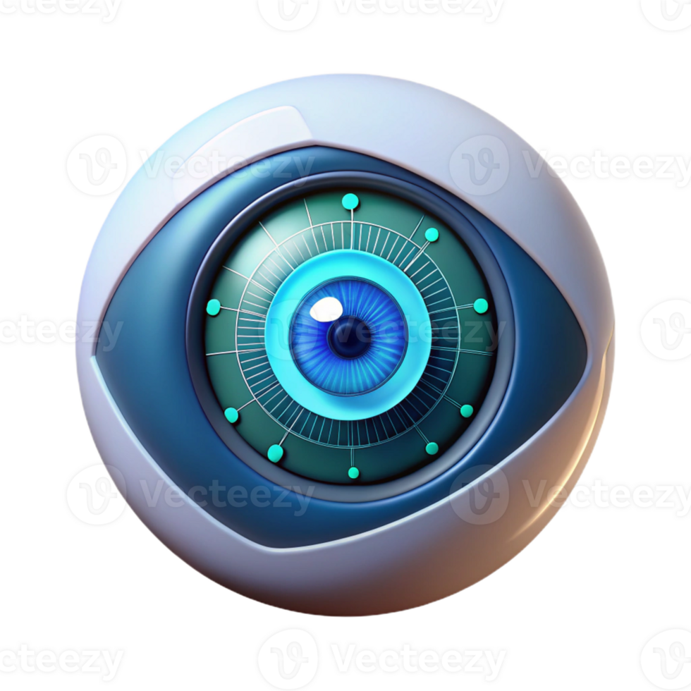 vibrant vintage A Human Eye with a Hud Display Overlayed high quality png
