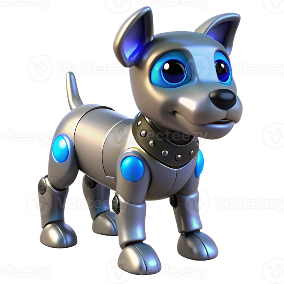 impressive abstract A Robotic Dog with Glowing Blue Eyes high resolution png