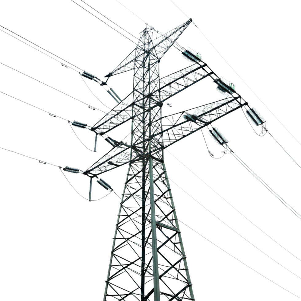 High Voltage Power Transmission Tower Electricity Pylons Energy Infrastructure Grid System png