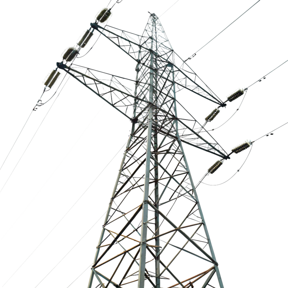 Highvoltage Power Transmission Tower Electricity Pylon Energy Infrastructure png