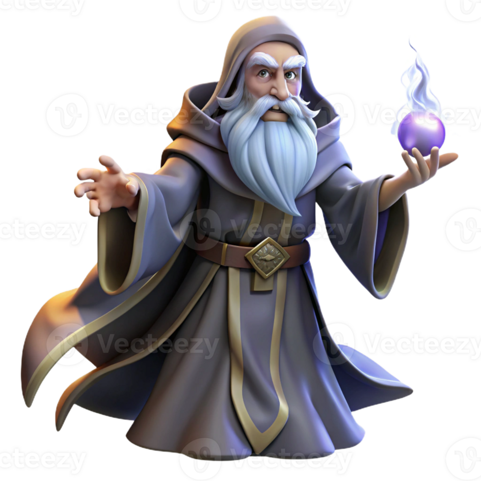 wonderful abstract A Wise Old Wizard with a Long White Beard original png