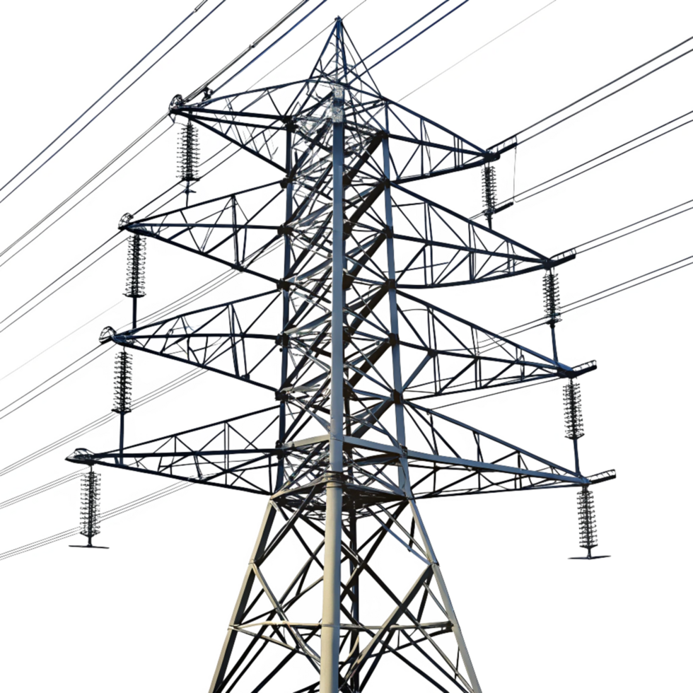 High Voltage Transmission Tower Electricity Pylon Energy Infrastructure Grid System png