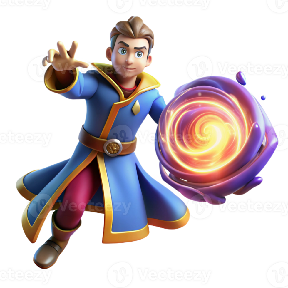 extraordinary minimalist A Powerful Sorcerer Conjuring a Swirling 4K png