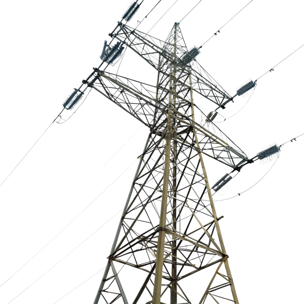 High Voltage Power Transmission Tower Electrical Pylon Energy Infrastructure Grid Electricity Supply System png