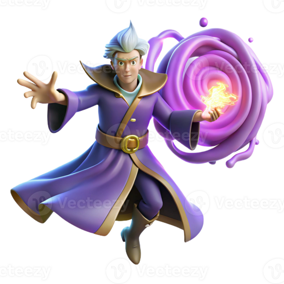 serene rustic A Powerful Sorcerer Conjuring a Swirling premium png