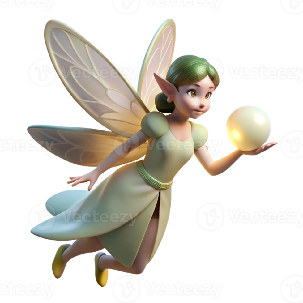 serene contemporary A Delicate Fairy with Gossamer Wings original png